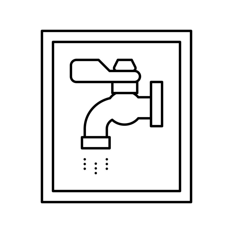 ilustração em vetor preto de ícone de linha de sinal de água