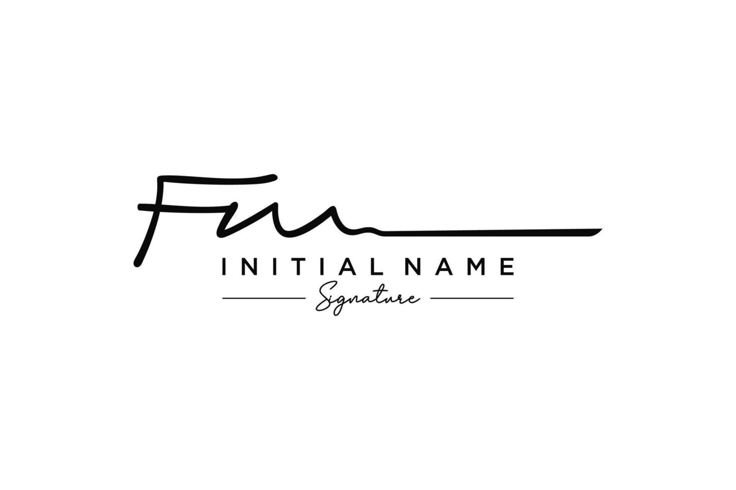 vetor de modelo de logotipo de assinatura fm inicial. ilustração vetorial de letras de caligrafia desenhada à mão.