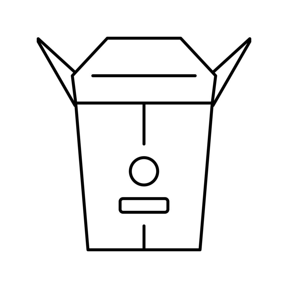 ilustração vetorial de ícone de linha de caixa de comida para viagem vetor
