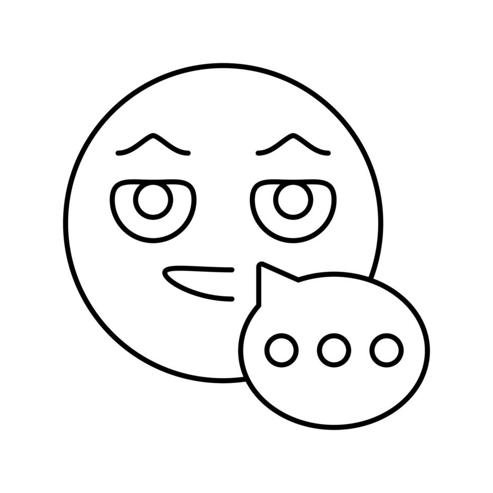 ilustração vetorial de ícone de linha de emoji de bate-papo vetor
