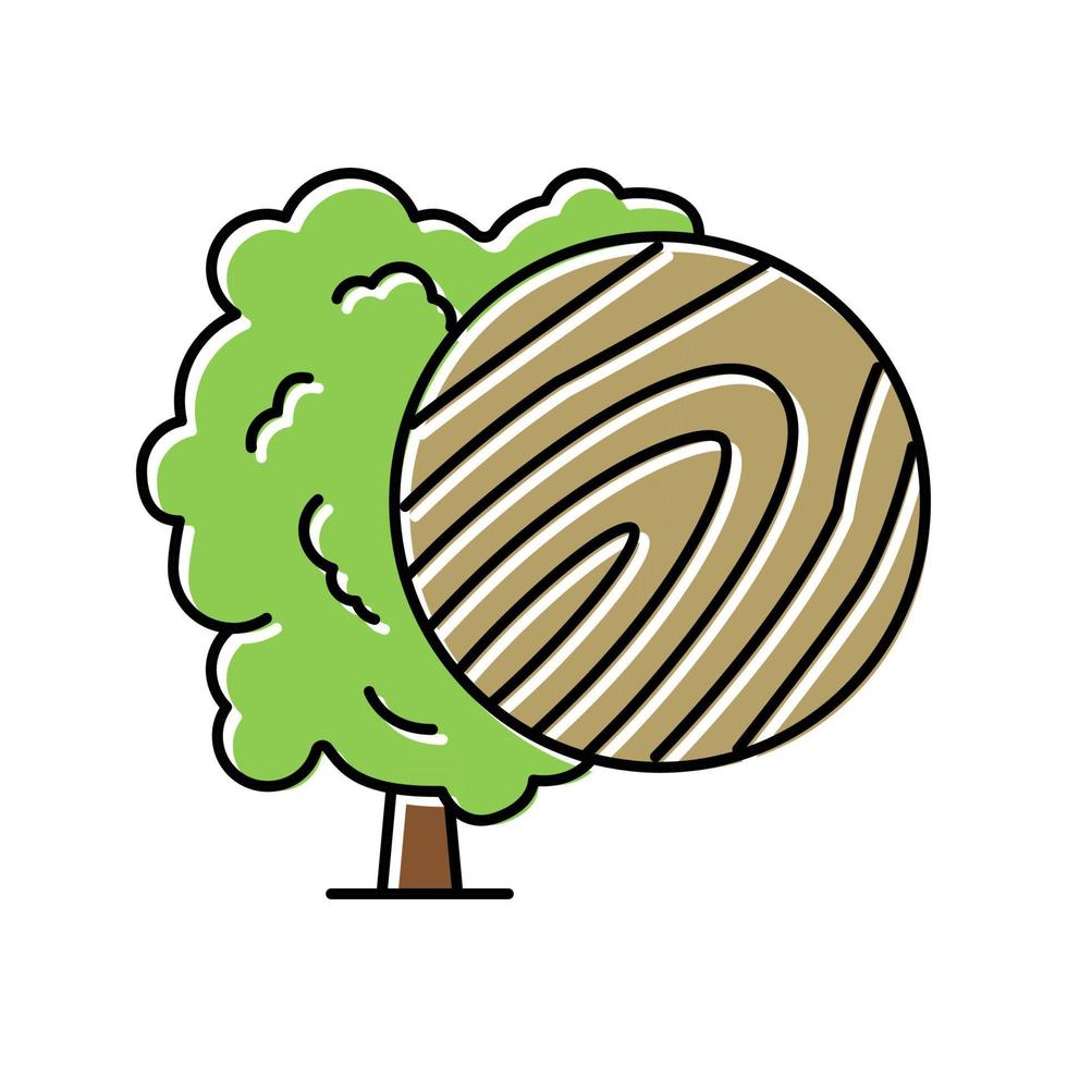 ilustração em vetor ícone de cor de madeira de tília