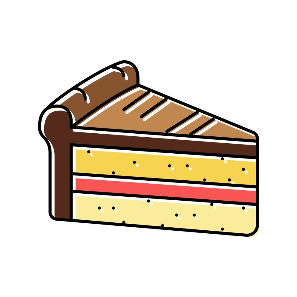 fatia bolo comida sobremesa cor ícone ilustração vetorial vetor