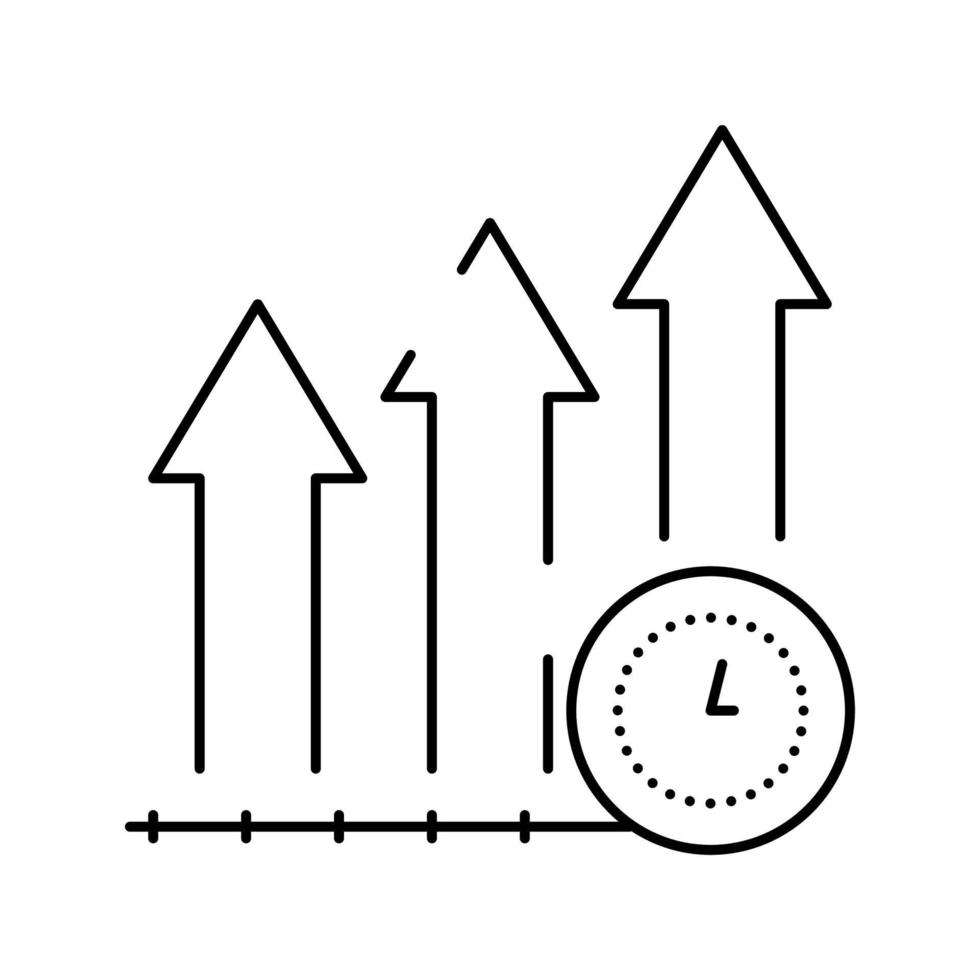 sinal de ilustração vetorial de ícone de linha de produtividade de crescimento vetor