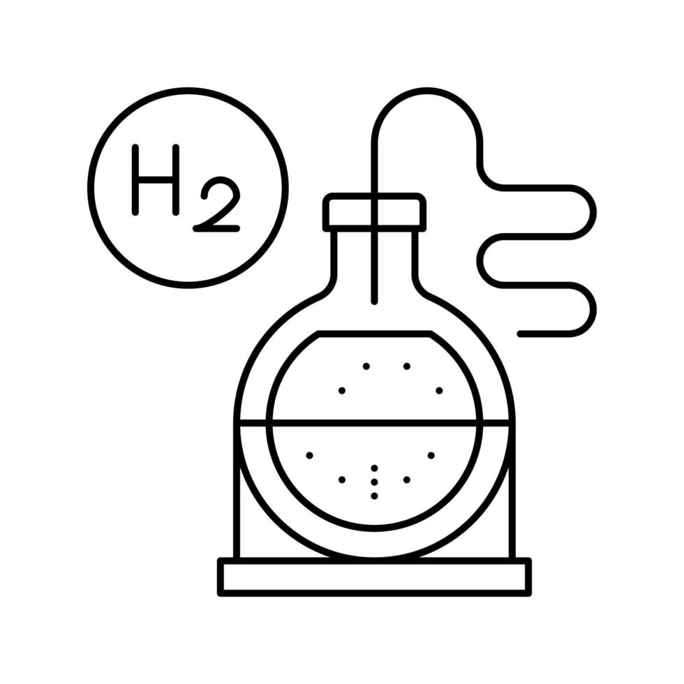 use na ilustração vetorial de ícone de linha de hidrogênio de síntese vetor