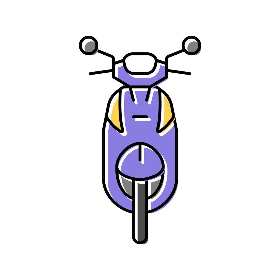 ilustração em vetor ícone de cor de veículo de transporte de scooter