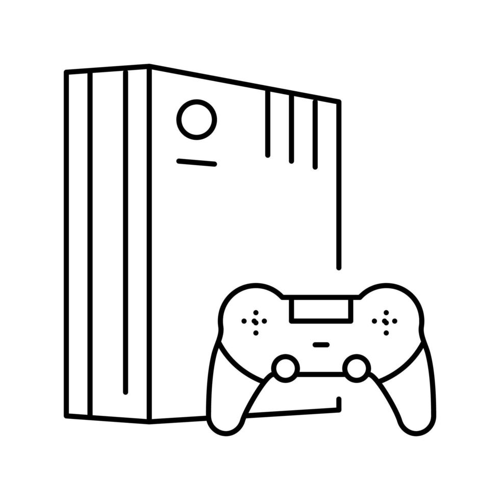 ilustração vetorial de ícone de linha de lazer masculina de videogame vetor