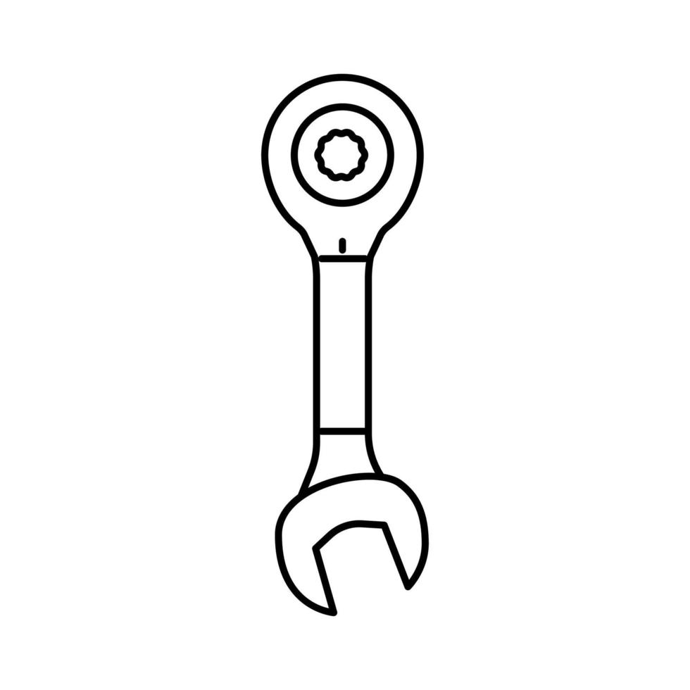 ilustração em vetor ícone de linha de ferramentas de chave de catraca