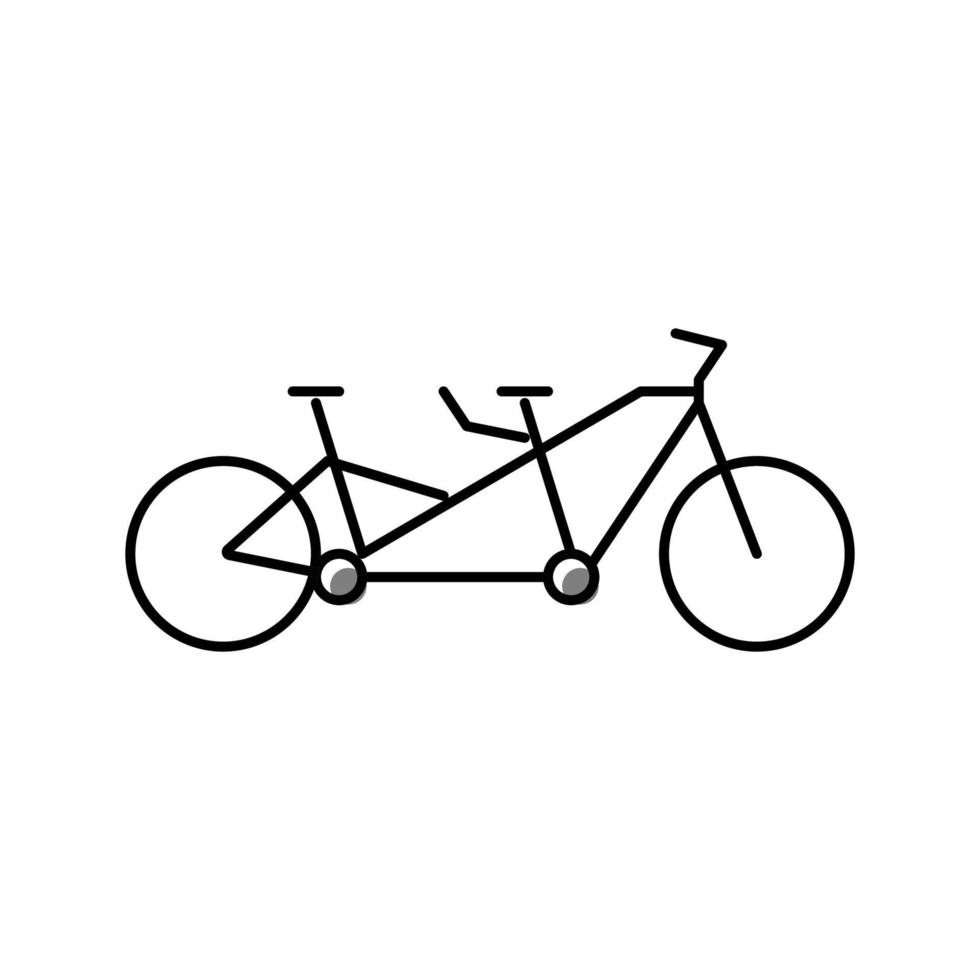bicicleta de bicicleta em tandem para ilustração vetorial de ícone de cor de casal vetor