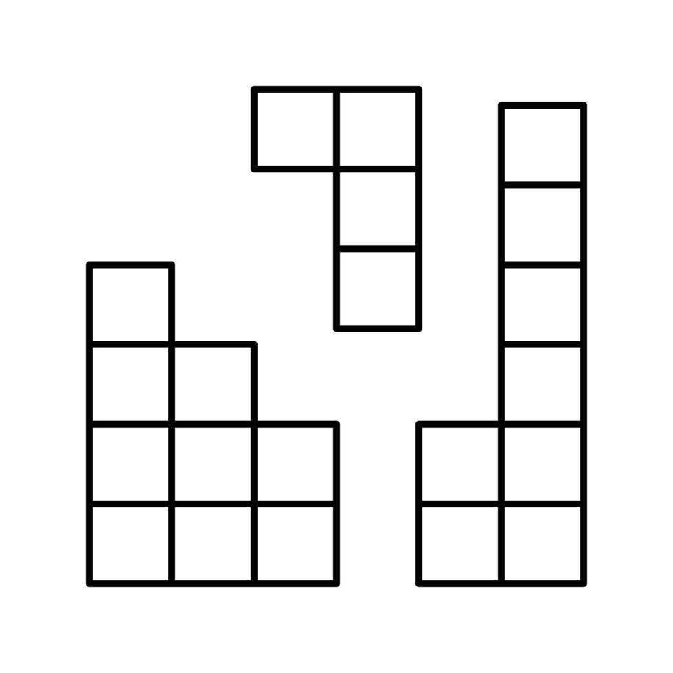 ilustração vetorial de ícone de linha de jogo de quebra-cabeça vetor