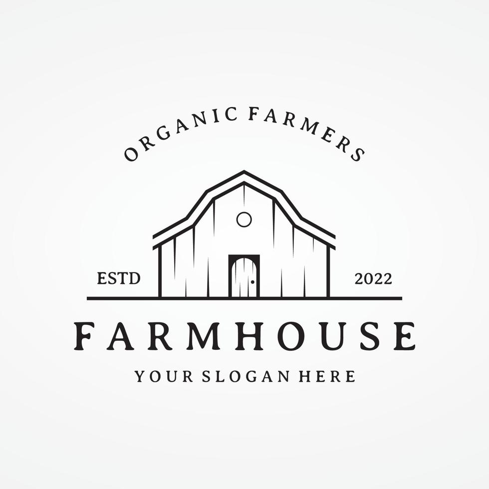 design de modelo de logotipo de casa ou celeiro ou celeiro de fazenda orgânica e logotipo de país vintage animal farm house.vintage. vetor