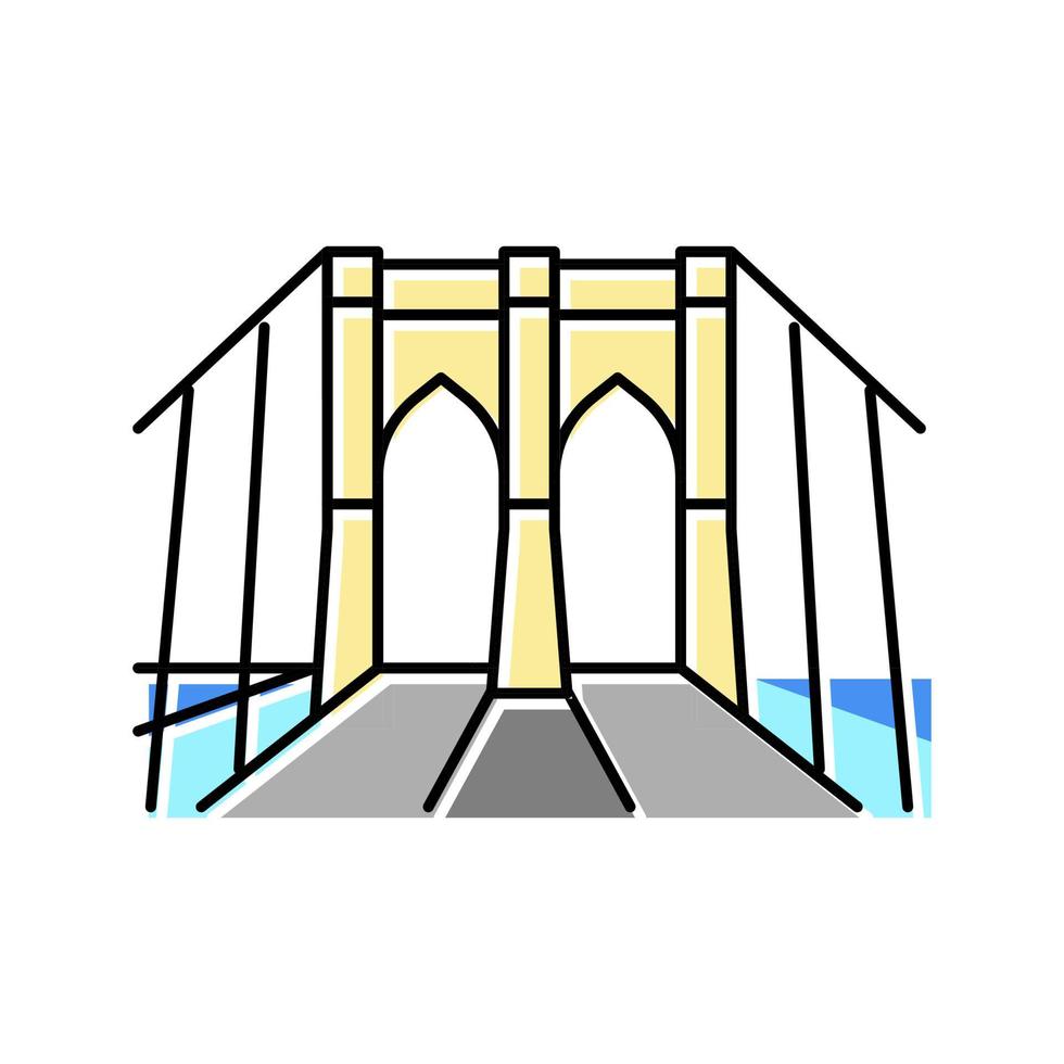 ilustração em vetor ícone de cor da ponte do brooklyn