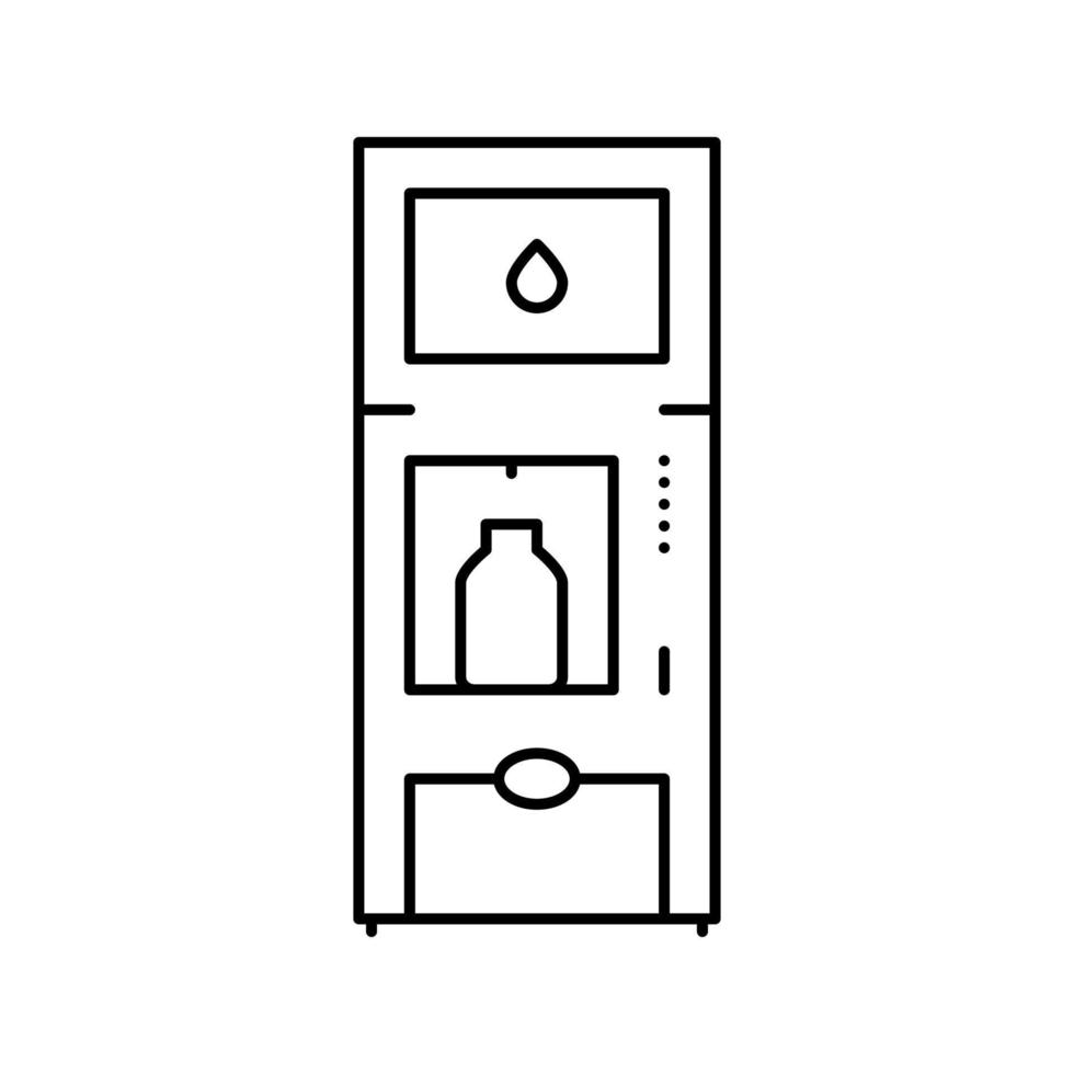 ilustração vetorial de ícone de linha de máquinas de venda automática de água vetor