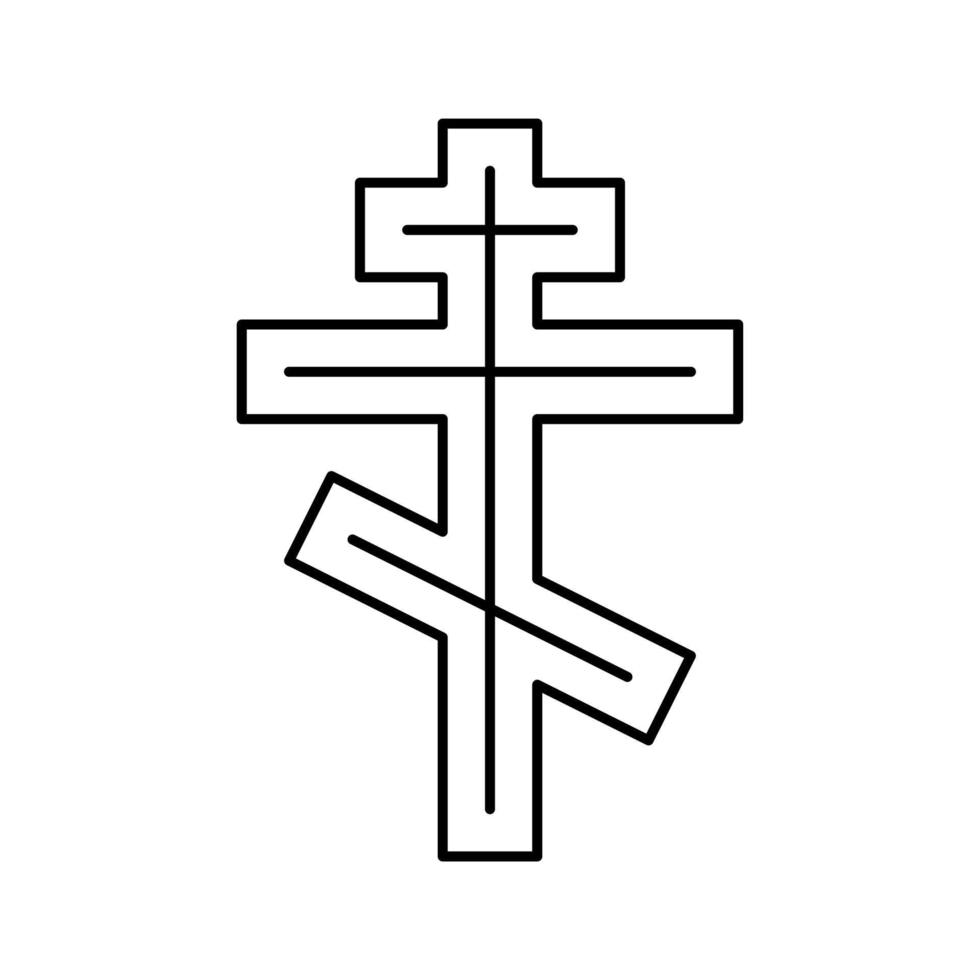 ilustração vetorial de ícone de linha de cristianismo de crucificação vetor