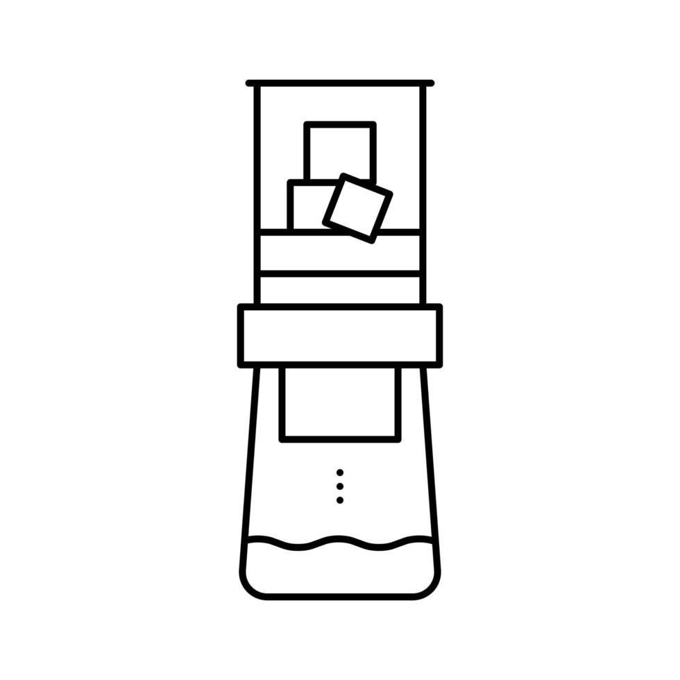 ilustração em vetor ícone de linha de cafeteira de gotejamento de gelo