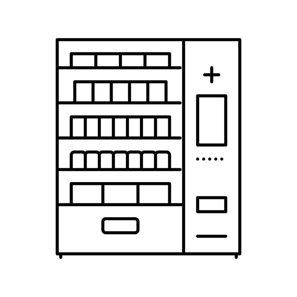 ilustração em vetor ícone de linha de máquina de venda automática médica