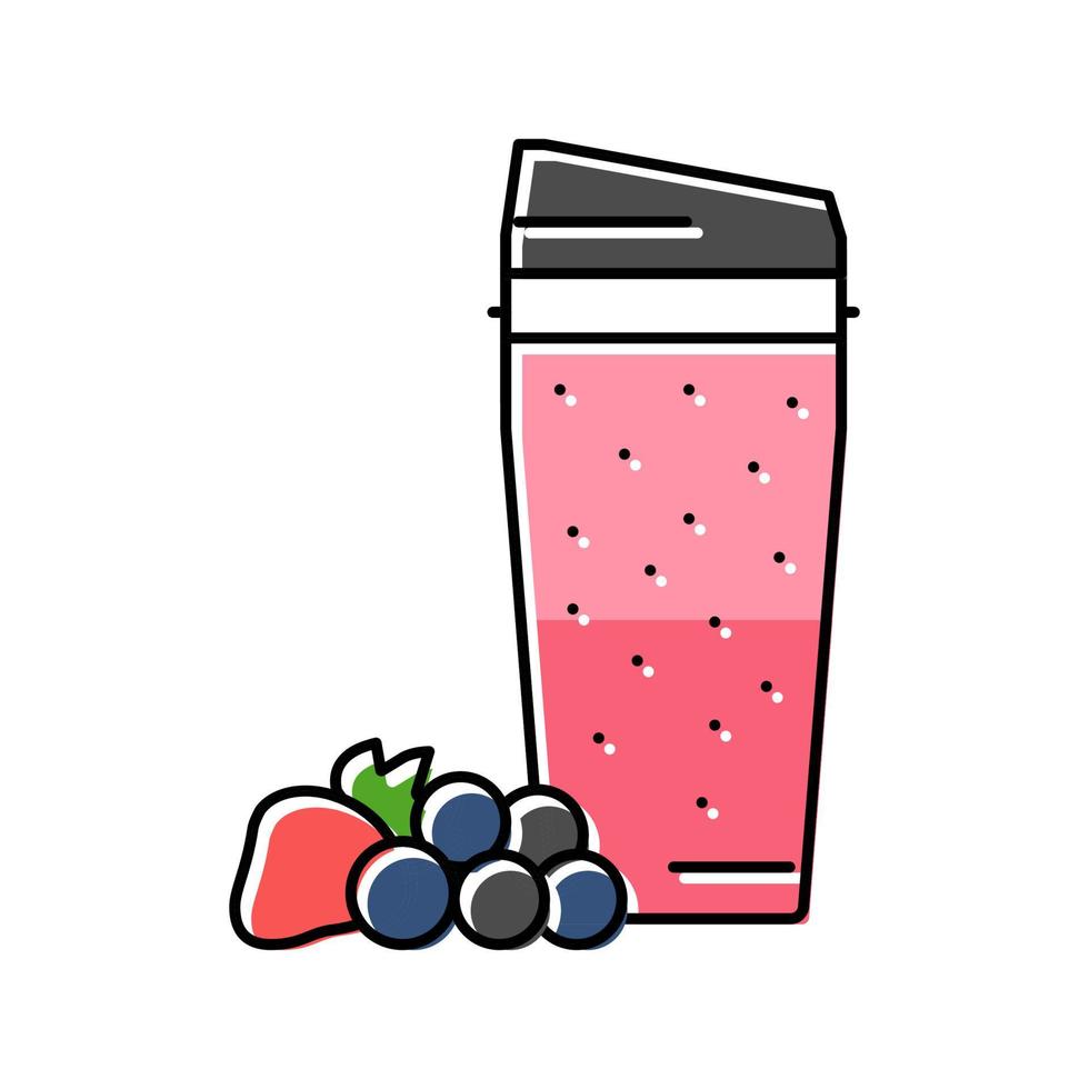 smoothie de baga ilustração vetorial de ícone de cor de comida de suco de fruta vetor