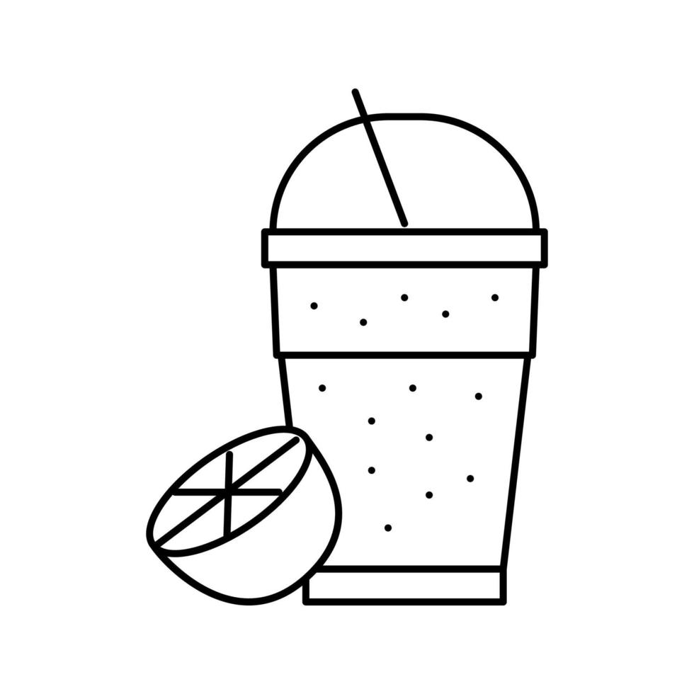 smoothie de suco de laranja ilustração em vetor ícone de linha de comida de suco de fruta