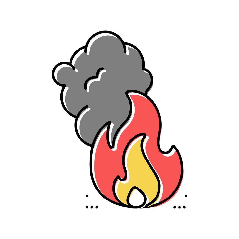 ilustração vetorial de ícone de cor de acidente de incêndio vetor