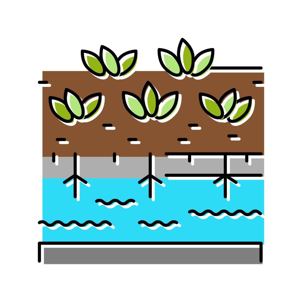 ilustração em vetor ícone de cor de irrigação de sistema de água hidropônico