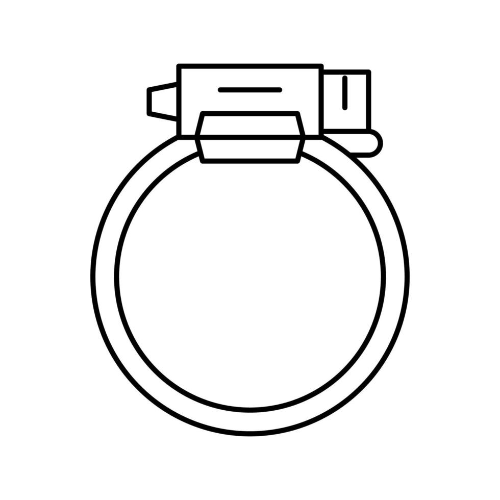 ilustração vetorial de ícone de linha de braçadeira de mangueira vetor
