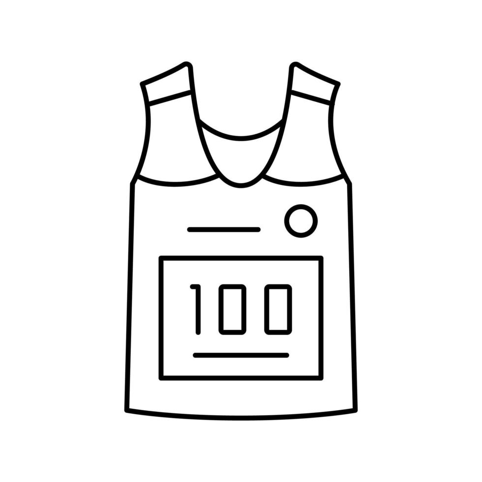 sinal de ilustração vetorial de ícone de linha de camiseta de corredor vetor