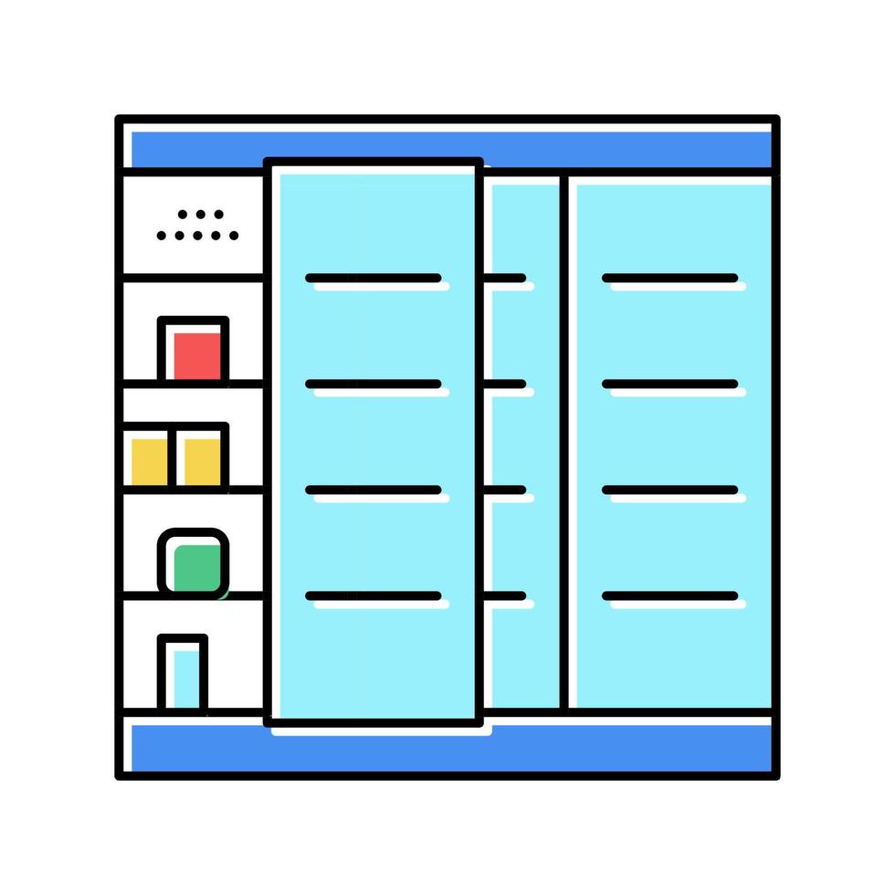 ilustração vetorial de ícone de cor de loja de comida de geladeira vetor