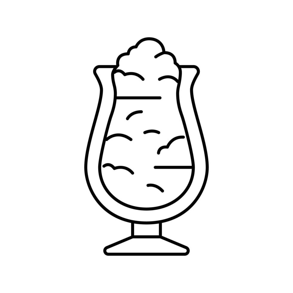 ilustração vetorial de ícone de linha de sorvete sundae vetor