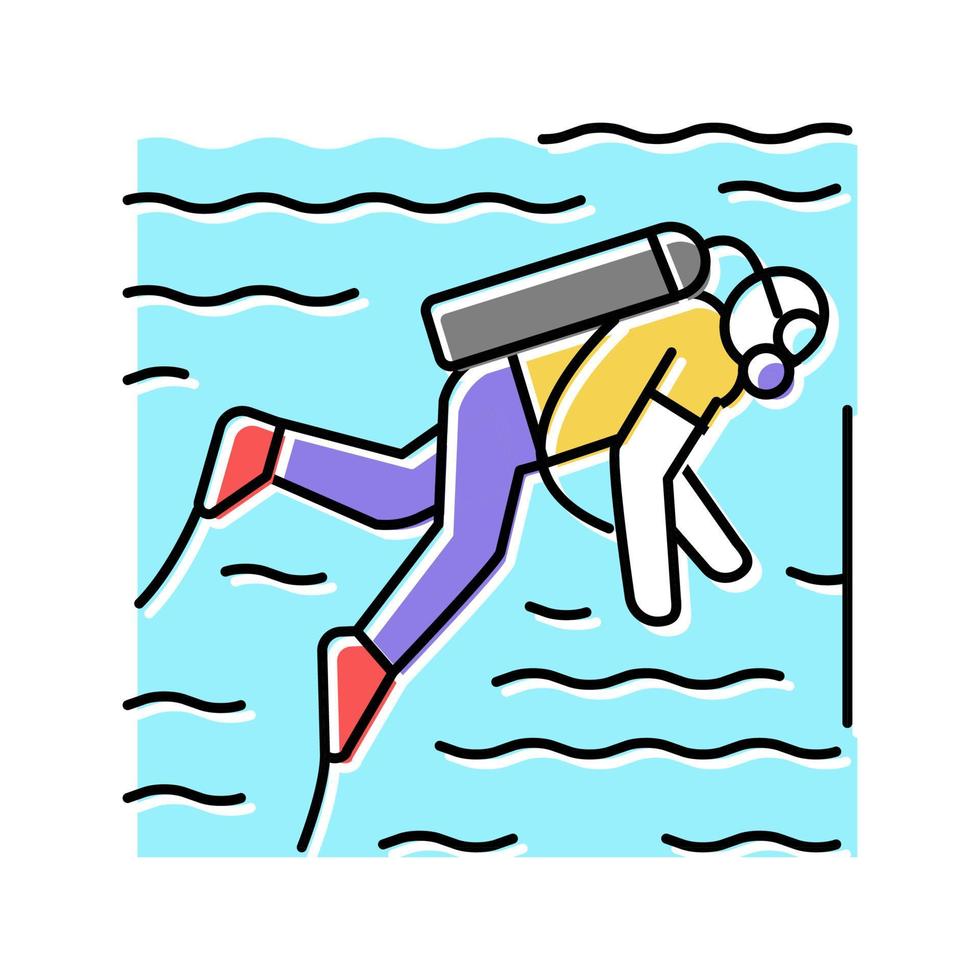 ilustração vetorial de ícone de cor de mergulho vetor