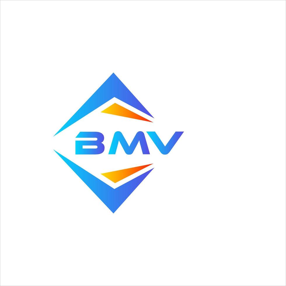 bmv design de logotipo de tecnologia abstrata em fundo branco. conceito de logotipo de carta de iniciais criativas bmv. vetor