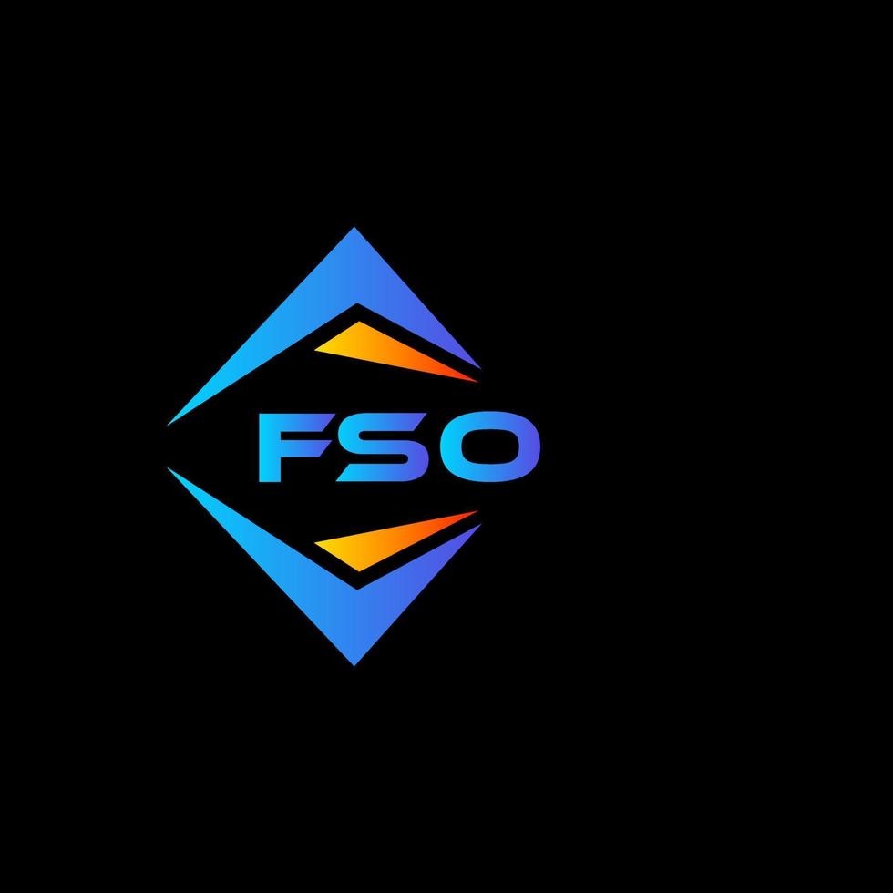 design de logotipo de tecnologia abstrata fso em fundo preto. fso conceito criativo do logotipo da letra inicial. vetor