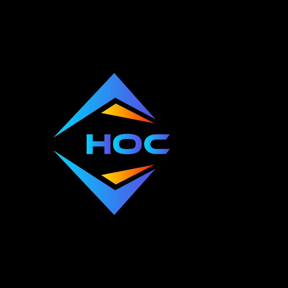 design de logotipo de tecnologia abstrata hoc em fundo preto. conceito de logotipo de carta de iniciais criativas hoc. vetor