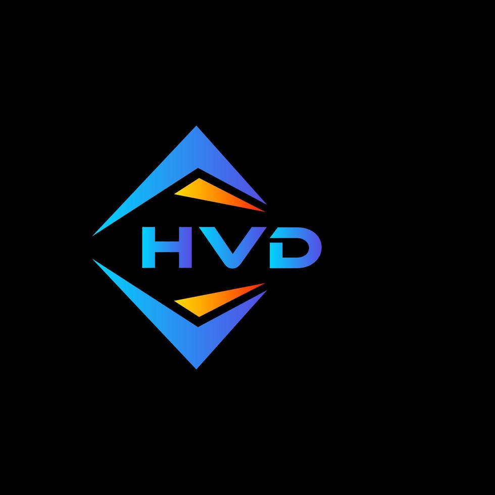 design de logotipo de tecnologia abstrata hvd em fundo preto. conceito de logotipo de carta de iniciais criativas hvd. vetor