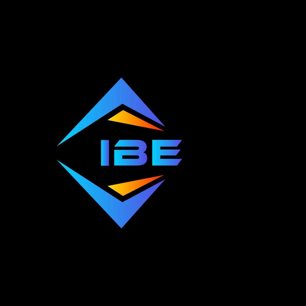design de logotipo de tecnologia abstrata ibe em fundo preto. conceito de logotipo de carta de iniciais criativas ibe. vetor