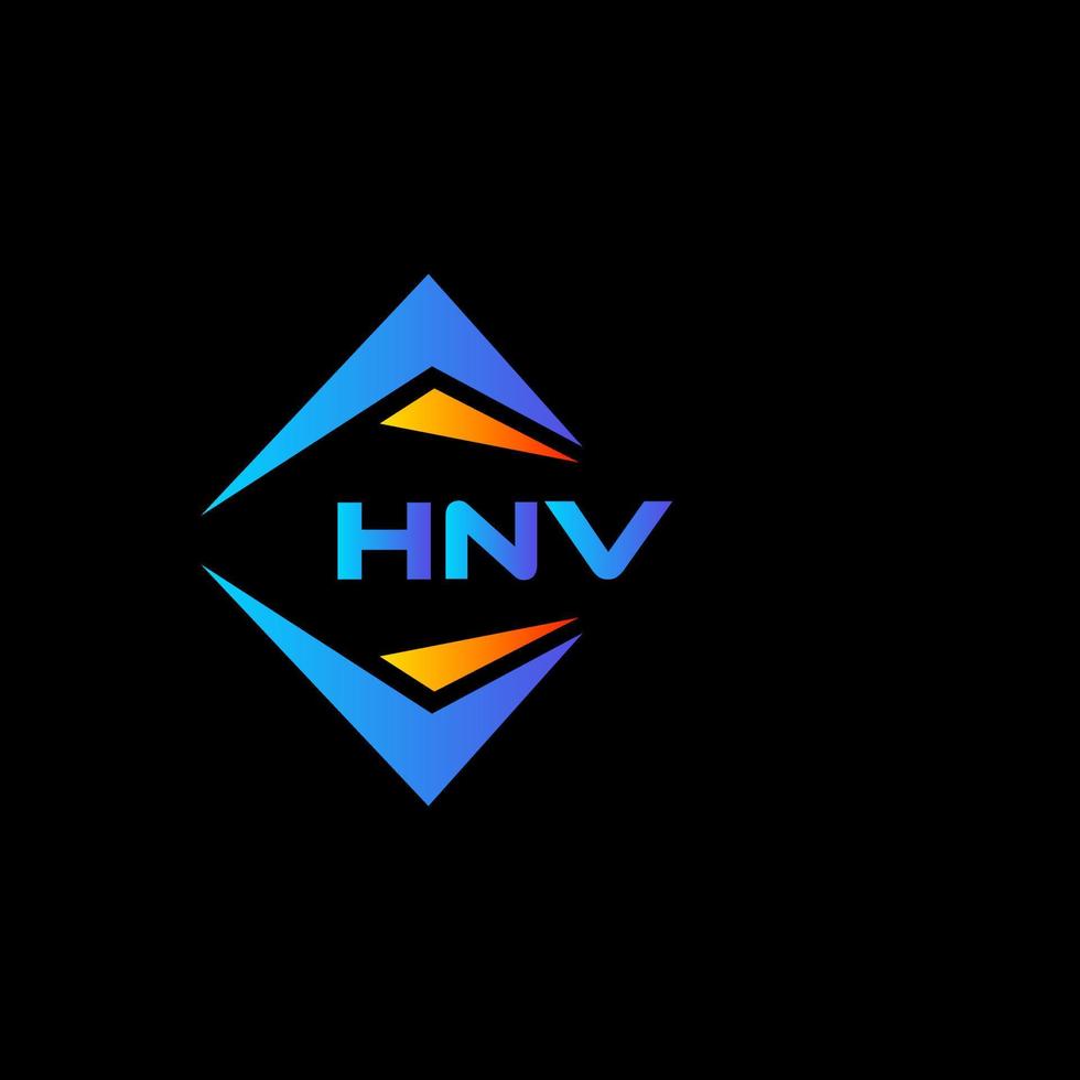 design de logotipo de tecnologia abstrata hnv em fundo preto. conceito de logotipo de carta de iniciais criativas hnv. vetor