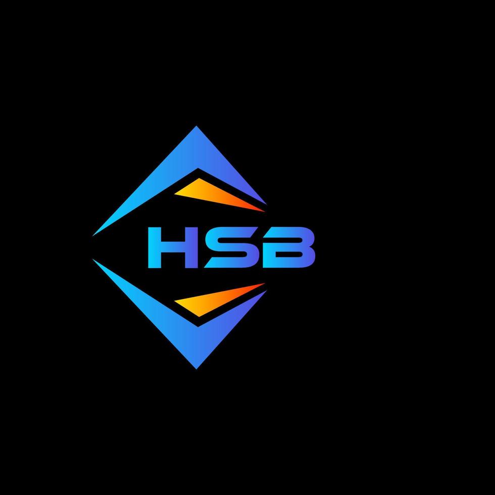 design de logotipo de tecnologia abstrata hsb em fundo preto. hsb conceito de logotipo de carta de iniciais criativas. vetor