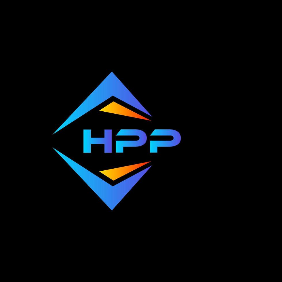 design de logotipo de tecnologia abstrata hpp em fundo preto. conceito de logotipo de carta de iniciais criativas hpp. vetor