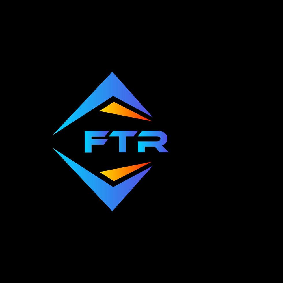 ftr design de logotipo de tecnologia abstrata em fundo preto. ftr conceito criativo do logotipo da carta inicial. vetor