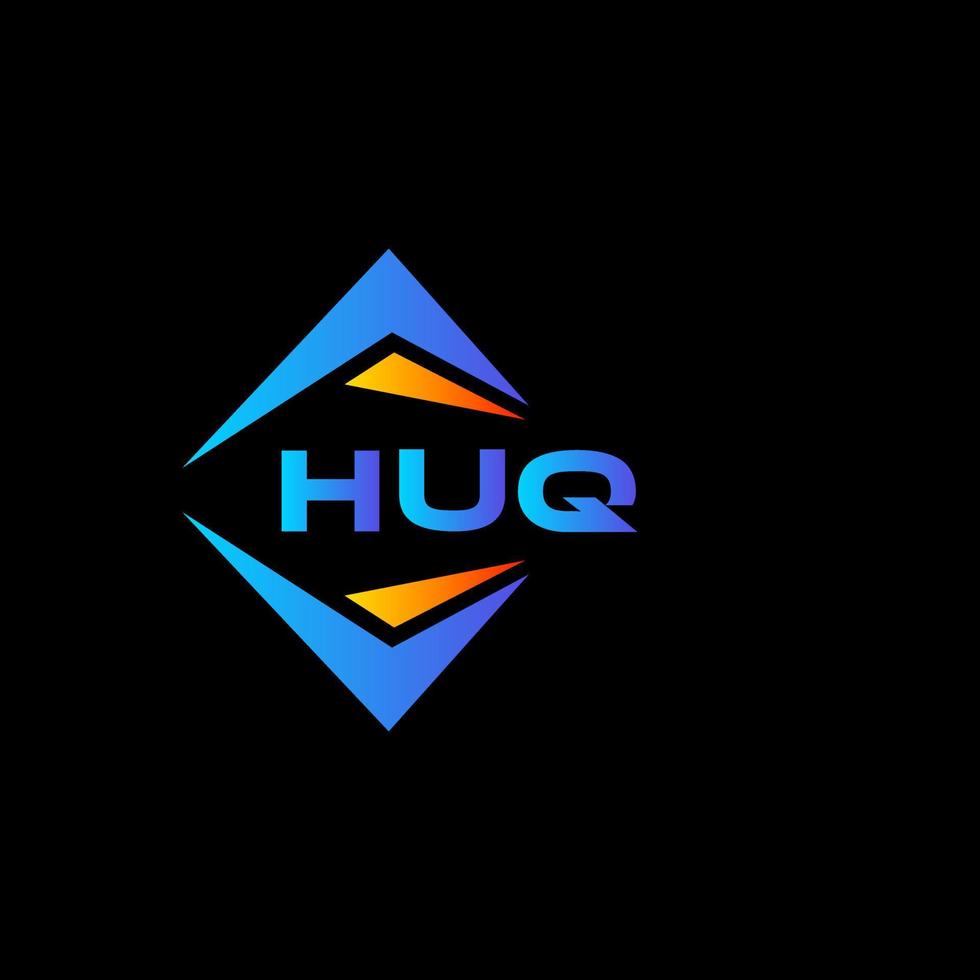 design de logotipo de tecnologia abstrata huq em fundo preto. conceito de logotipo de carta de iniciais criativas huq. vetor