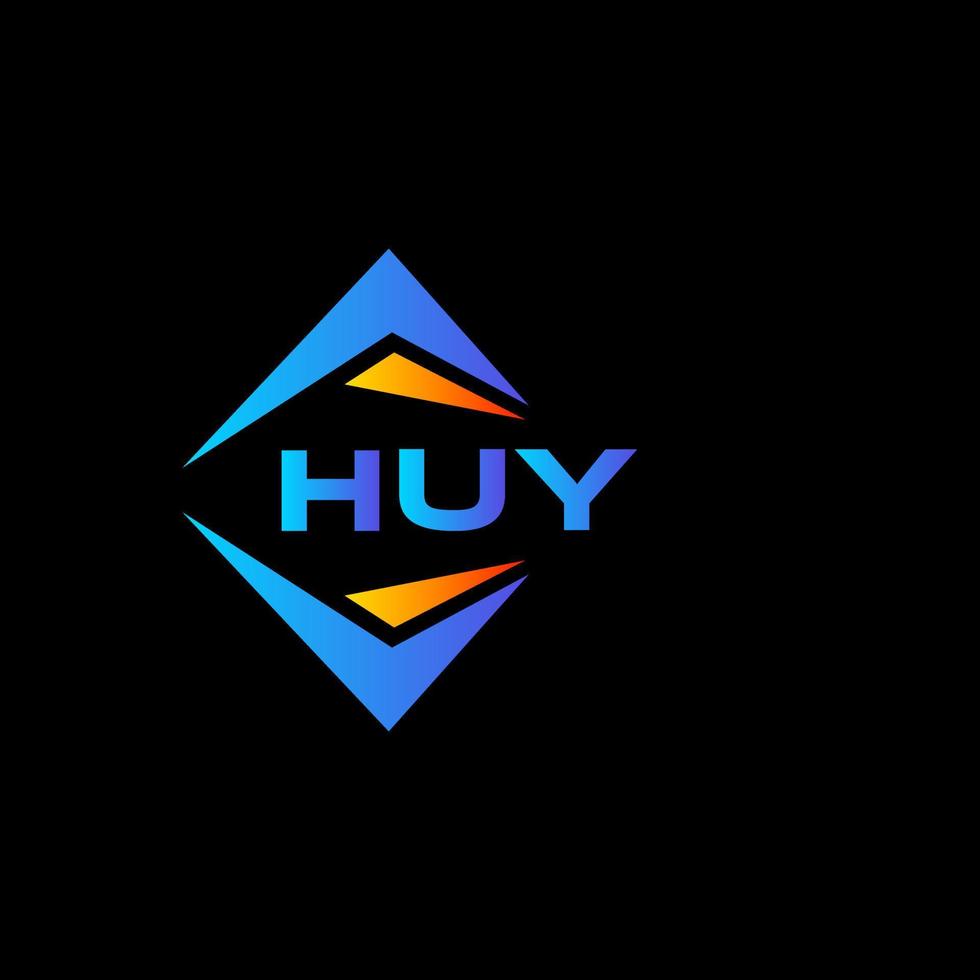 design de logotipo de tecnologia abstrata huy em fundo preto. huy conceito criativo do logotipo da carta inicial. vetor