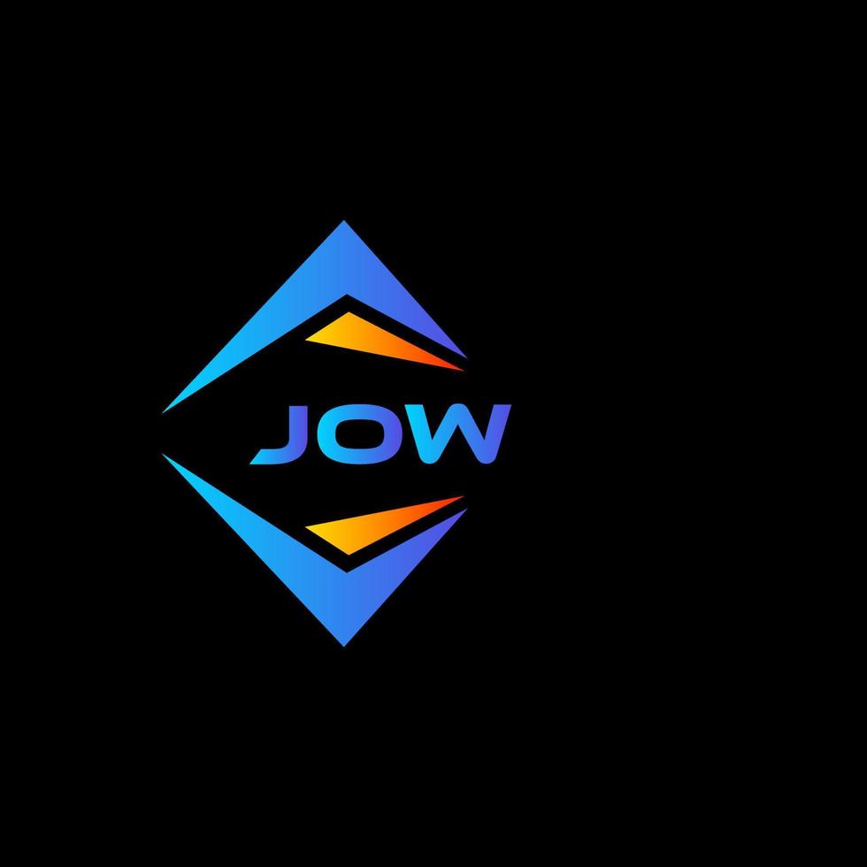 jow design de logotipo de tecnologia abstrata em fundo preto. conceito criativo do logotipo da carta inicial. vetor