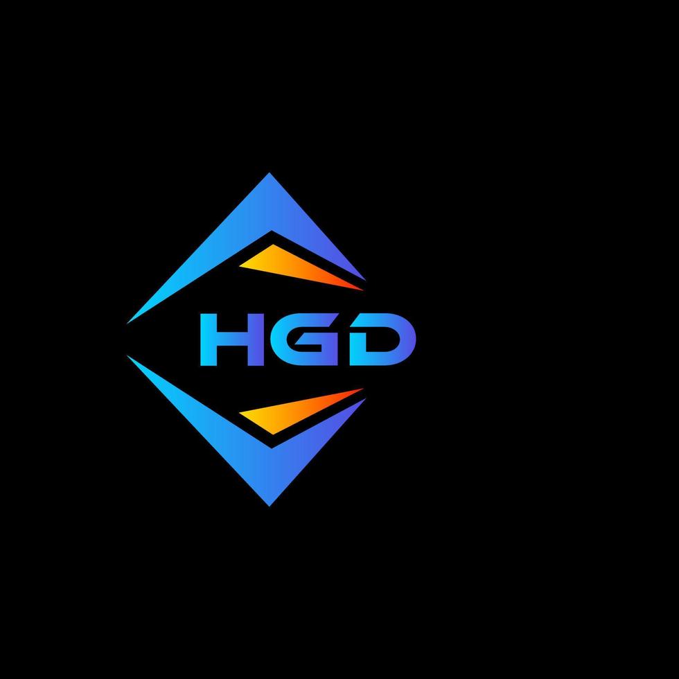 design de logotipo de tecnologia abstrata hgd em fundo preto. conceito de logotipo de carta de iniciais criativas hgd. vetor