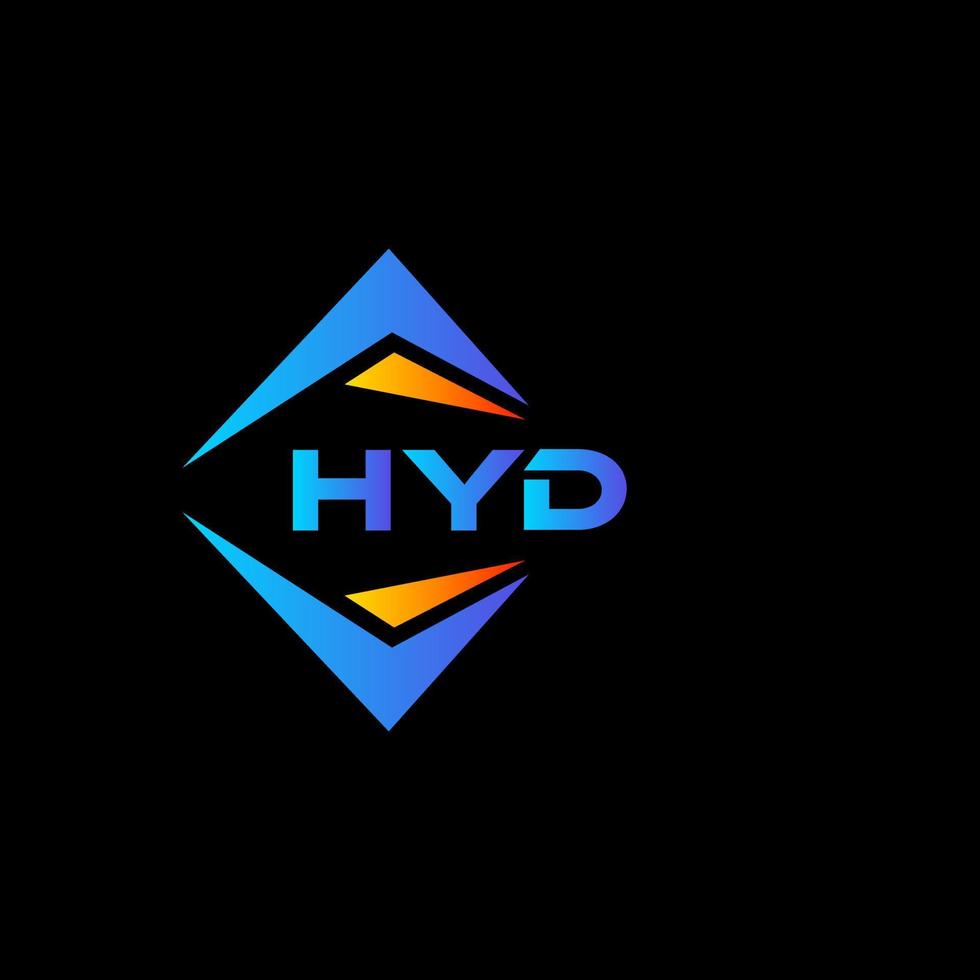 design de logotipo de tecnologia abstrata hyd em fundo preto. conceito de logotipo de letra de iniciais criativas hyd. vetor