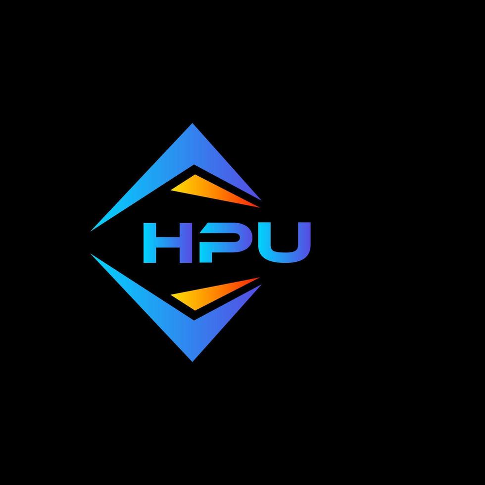 design de logotipo de tecnologia abstrata hpu em fundo preto. conceito de logotipo de letra de iniciais criativas hpu. vetor