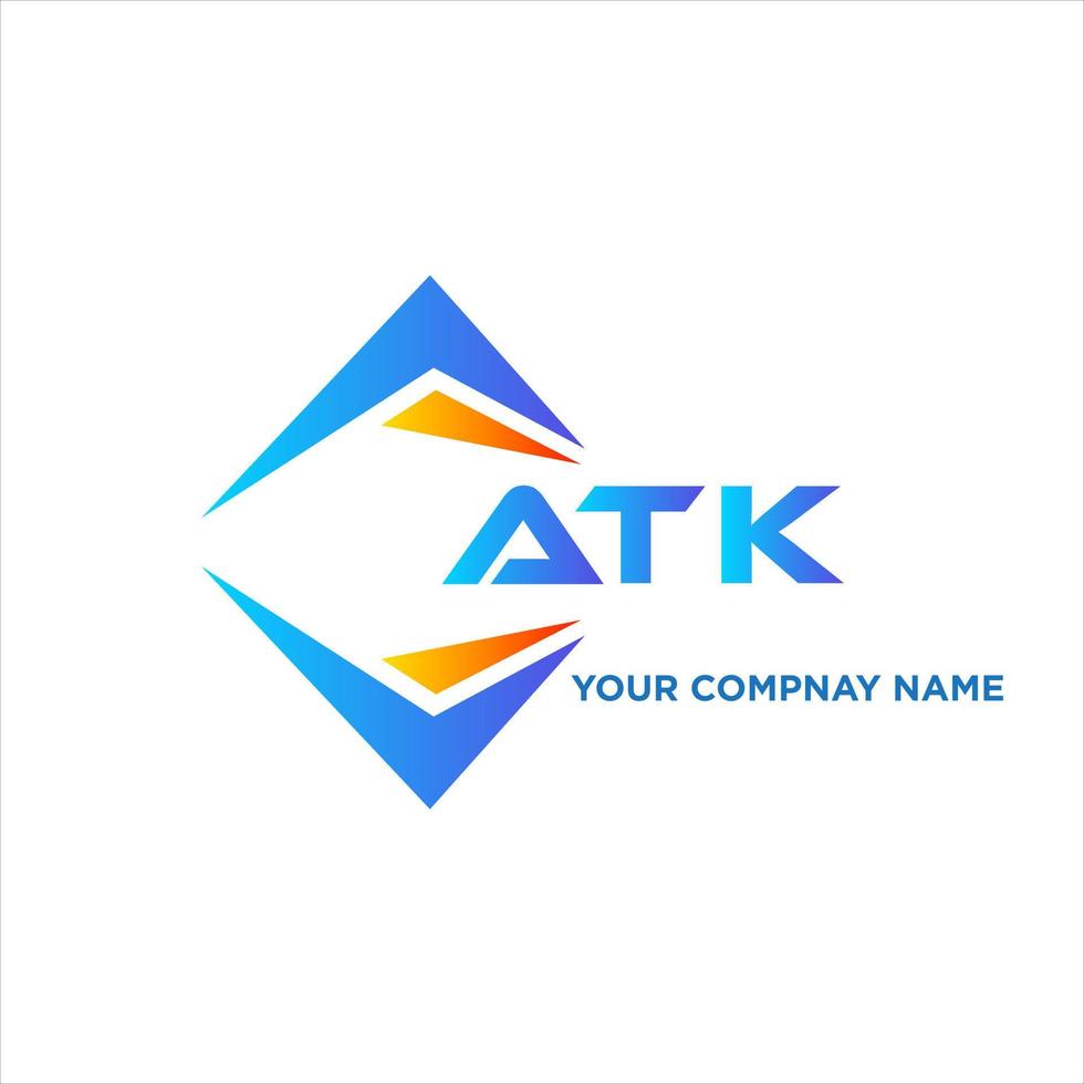 atk design de logotipo de tecnologia abstrata em fundo branco. conceito de logotipo de carta de iniciais criativas atk. vetor