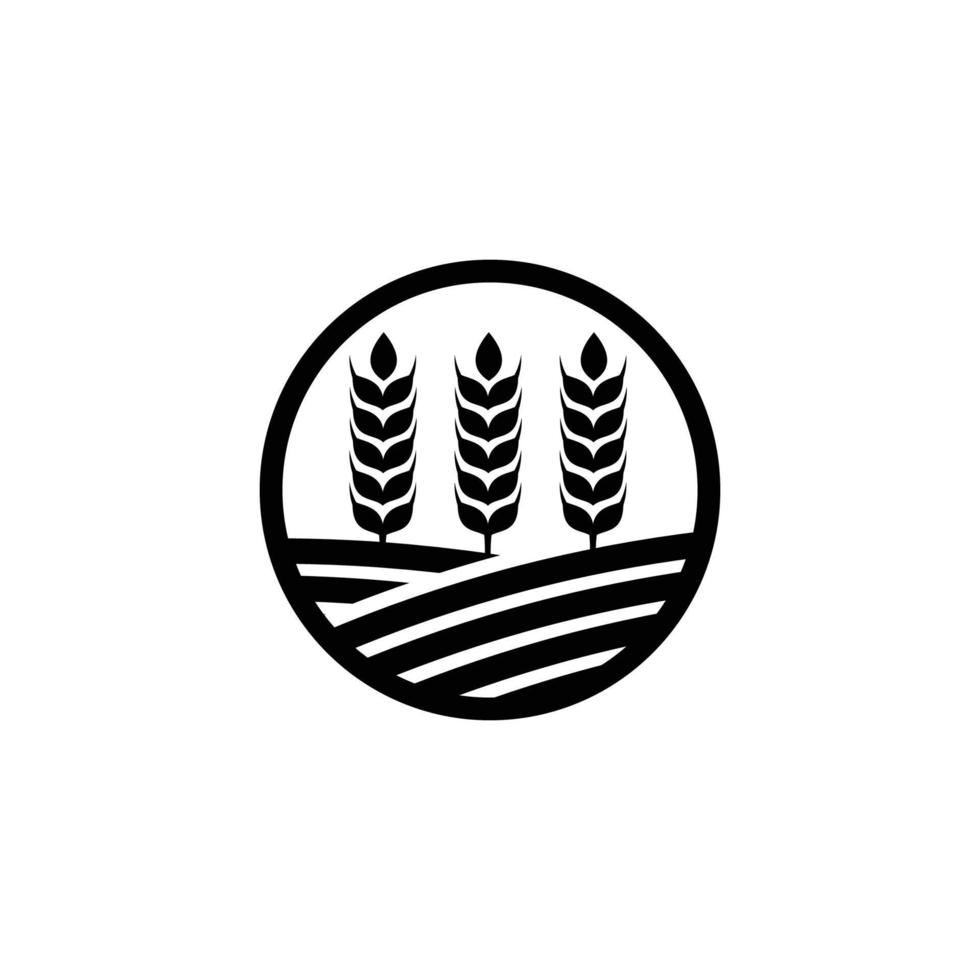 ícone da fazenda. ilustração vetorial de design de ícone de trigo vetor