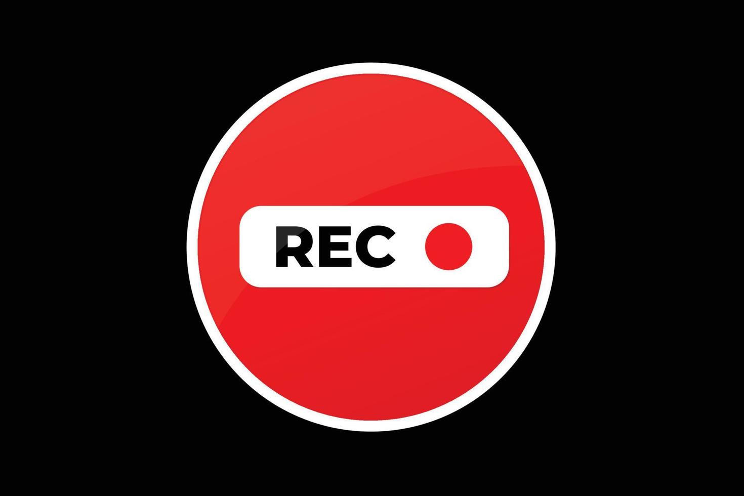 design de símbolo de ilustração de gravação de vídeo ícone rec. vetor