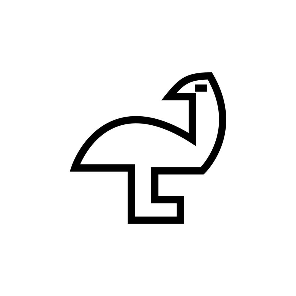 ícone de avestruz em estilo de arte de linha para impressão e ilustração design.vector. vetor