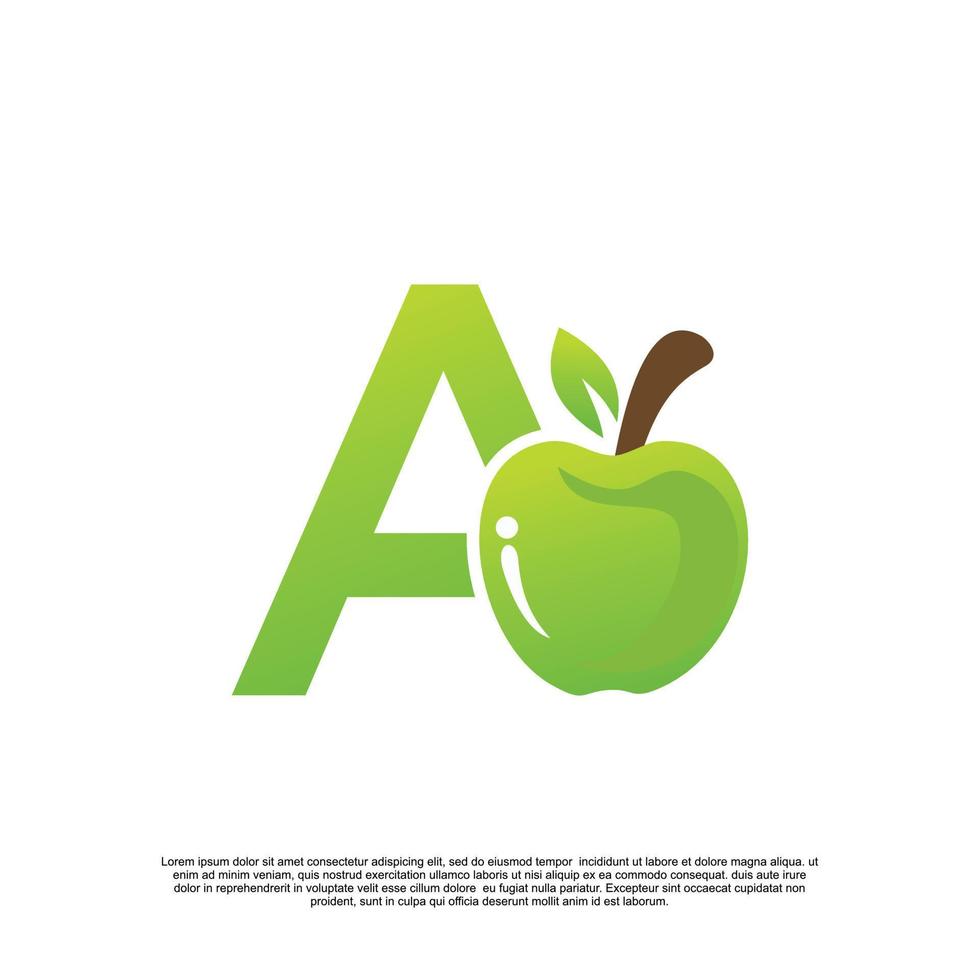 escreva um design de logotipo com modelo de fruta logotipo fresco vetor premium
