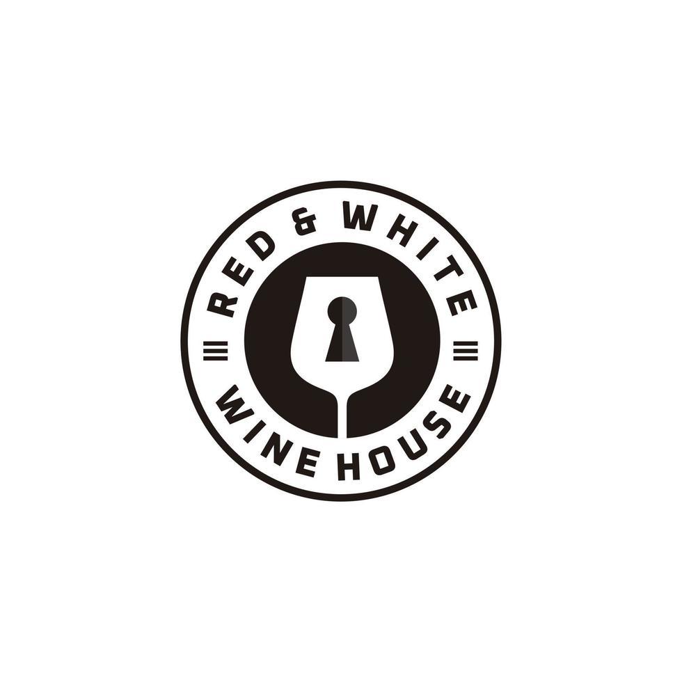 vidro da casa de vinhos e inspiração de design de modelo de logotipo chave vetor