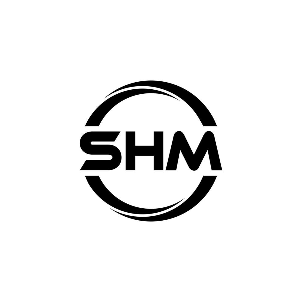 shm carta design de logotipo na ilustração. logotipo vetorial, desenhos de caligrafia para logotipo, pôster, convite, etc. vetor